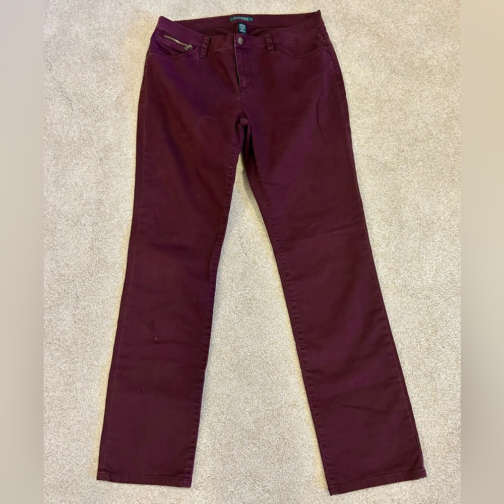 Lauren Ralph Lauren purple brushed cotton jeans. Excellent condition. Size 10